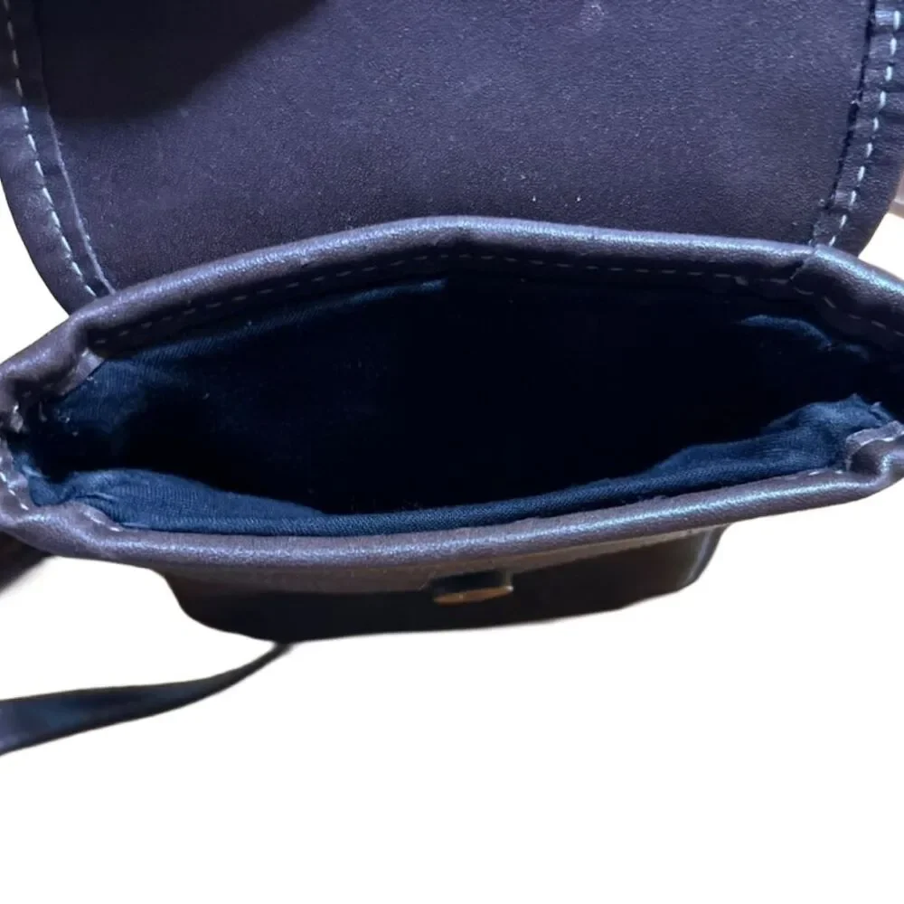 Vintage Y2K Esprit Mini Backpack Black Pebbled Leather Travel Organizer Bag - Picture 4 of 6